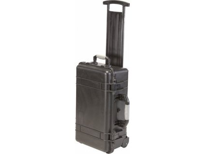 Pojizdný, vodotěsný kufr, obj. 45l, na zbraně, střelivo, příslušenství, kolečka, černý