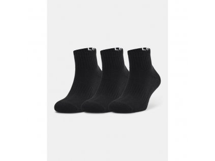 Ponožky Under Armour Core QTR 3PK, velikost: L, barva: černá