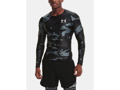 Kompresní tričko Under Armour, HG IsoChill Comp Print LS-BLK, velikost: M, barva: kamufláž