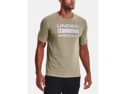 Tričko Under Armour, UA TEAM ISSUE WORDMARK SS-GRY, velikost: M, barva: šedo-zelená