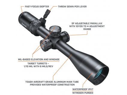 Puškohled Bushnell, AR Optics, 4,5-18x40mm, osonova DZ223, tubus 1" (25,4mm), černý