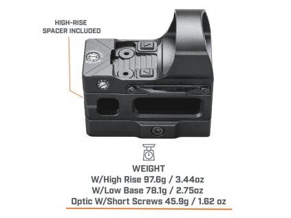 Kolimátor Bushnell AR Optics FS 2.0, Reflex 1x, tečka 3 MOA, zvýšený, černý