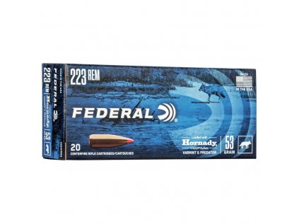 Náboj kulový Federal, Varmint-Predator, .223 Rem., 53GR (3,4g), Hornady V-Max