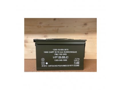 Náboj kulový Sellier a Bellot, SUBSONIC, 9mm Luger,150GR/ 9,7g FMJ, 1 000ks v balení