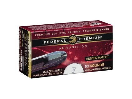 Náboj kulový Federal, Premium Hunter Match, .22 LR, 40GR (2,6g), High Velocity, HP