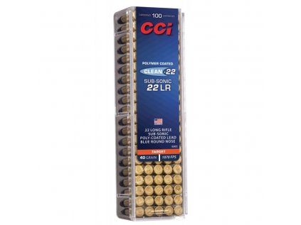 Náboj kulový CCI, Subsonic Target, .22LR, 40GR (2,6g), LRN s poly modrým potahem