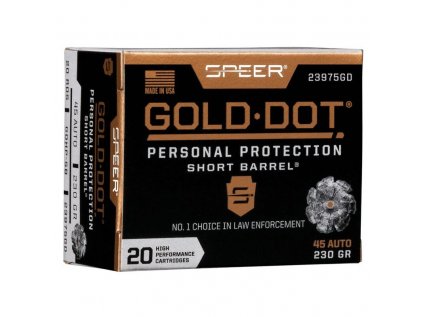 Náboj kulový Speer, Personal Protection, .45ACP, 230GR (14,9g), GoldDot HP, krátká hlaveň