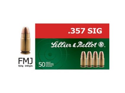 Náboj kulový Sellier a Bellot, Pistol-Revolver, .357 Sig., 140GR/9,10g, FMJ