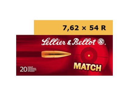 Náboj kulový Sellier a Bellot, Match, 7,62x54R, 174GR/ 11,3g, HPBT