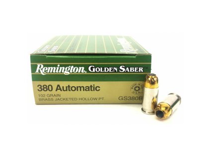Náboj kulový Remington, Golden Saber, .380 Auto, 102GR (6,6g), BJHP
