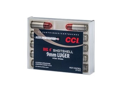 Náboj kulový CCI, BIG 4 Shotshell, 9mm Luger, 50GR (3,24g), baleno po 10ks