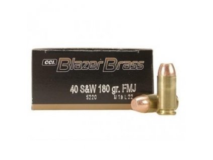 Náboj kulový CCI, Blazer Brass, .40 S&W, 180GR (11,70g), FMJ