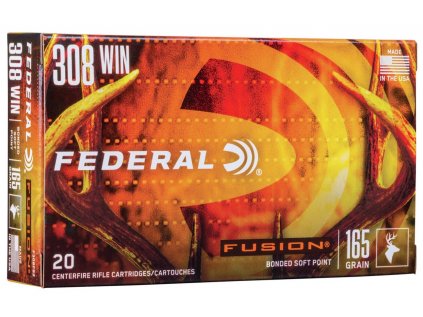 Náboj kulový Federal, Fusion, .308 Winchester, 165GR (10,6g), Bonded Soft Point
