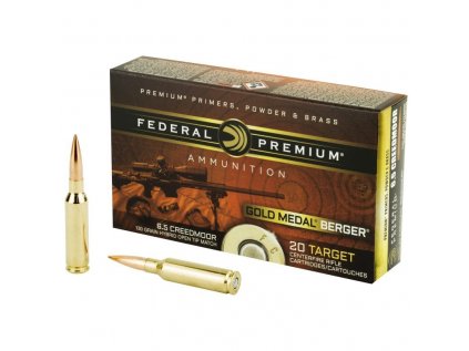 Náboj kulový Federal, Gold Medal, 6,5mm Creedmoor, 130GR, Berger Hybrid VLD GM LR