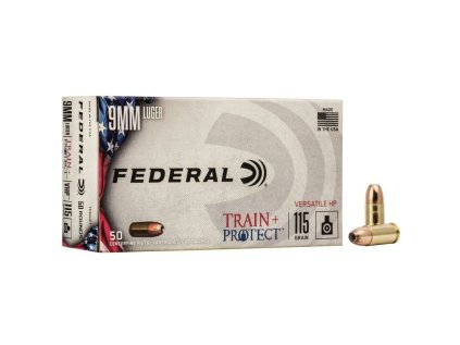 Náboj kulový Federal, Train + Protect, 9mm Luger, 115GR (7,5g), VHP
