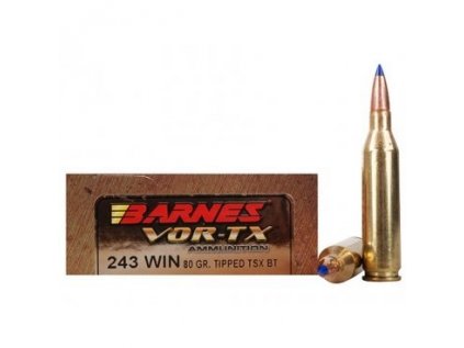Náboj kulový Barnes, VOR-TX, .243 Win., 80GR, TTSX - Tiped Triple-Shok X