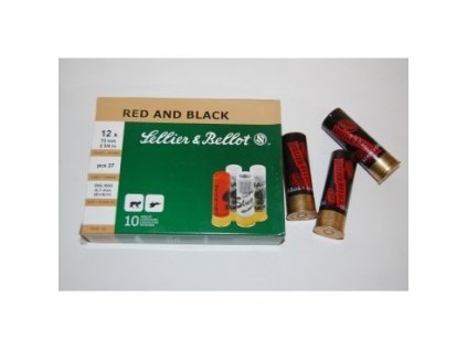 Náboj brokový Sellier a Bellot, Red and Black, 12/70, brok 6,1mm, 35,4g