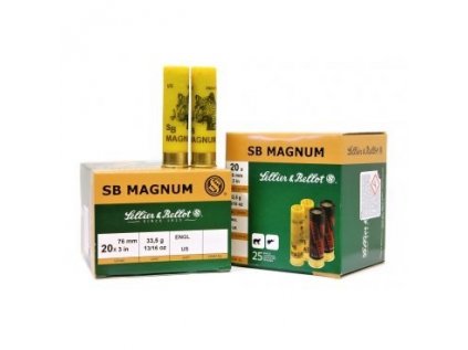 Náboj brokový Sellier a Bellot, SB Magnum, 20x76mm, 33,5g, brok 6,1mm