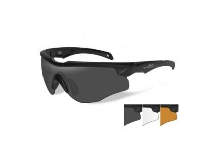 Brýle Wiley X, WX Rogue,skla: šedá+čirá+světle oranžová,černý rámeček ,balistická odolnost