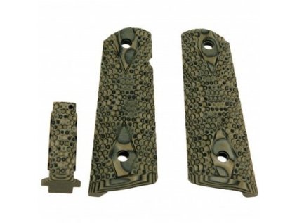 Pažbička Hogue, pro pistole typu 1911, G-10 Piranha, zelená