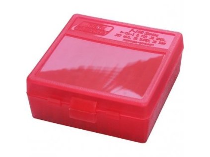 Krabička na náboje MTM Cases, Pistol, .45 ACP, 100ks, barva červená
