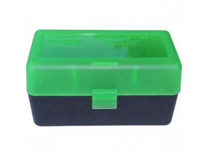 Krabička na náboje MTM Cases, 50ks kulových Magnum, zeleno černá