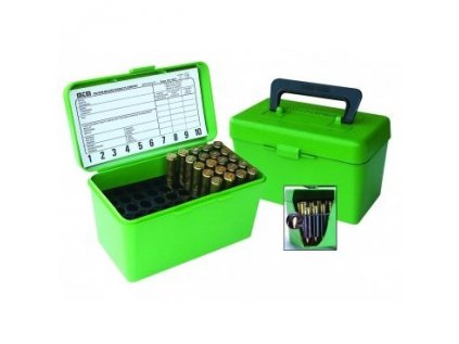 Krabička na náboje MTM Cases, Rifle DeLuxe, 50ks, barva: Green