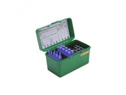 Krabička na náboje MTM Cases, pro náboje .22-250 Rem atd., 50ks, zelená