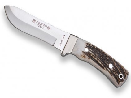 stag horn handle 12 cm full tang stainless steel blade length joker oso outdoor knife 58