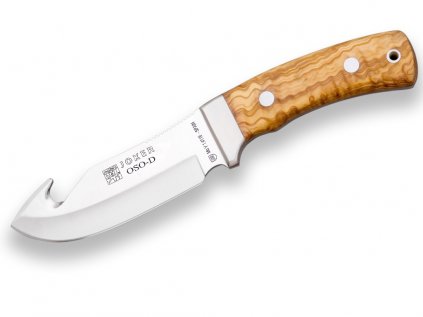 olive wood handle gut hook 12 cm stainless steel fixed blade joker oso skinning knife leather sheath 235