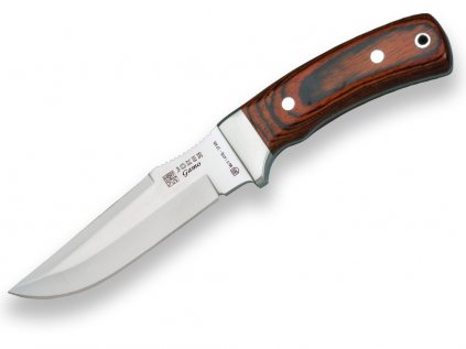 red wood handle13 cm stainless steel blade length joker gamo hunting knife leathe sheath 273