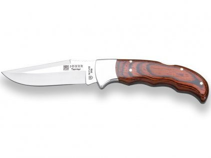 hunting folding knife joker terrier with red wood handle ss bolster and blade length 9 cm 769