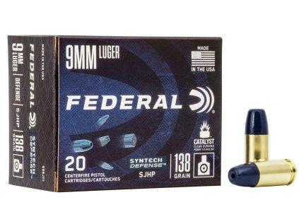 Náboj kulový Federal, Syntech Defense, 9mm Luger, 138GR (8,94g), SJHP