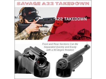 Malorážka sam. Savage Arms, Mod: A22 F TakeDown, Ráže: .22LR, skládací, hl: 18", černá