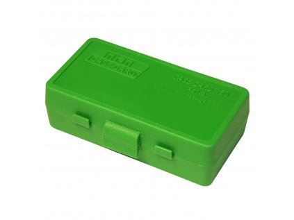 Krabička na náboje MTM Cases, Pistol, 9mm, 50ks, barva zelená