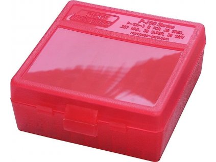 Krabička na náboje MTM Cases, Pistol, .45 ACP, 100ks, barva červená