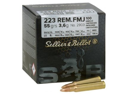 Náboj kulový Sellier a Bellot, Training, .223 Rem, 55GR (3,6g), baleno po 100ks