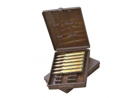 Pouzdro MTM Cases, na 9ks kulového střeliva, ráže: .220 Swift/7mm Rem.Mag., apod., hnědé