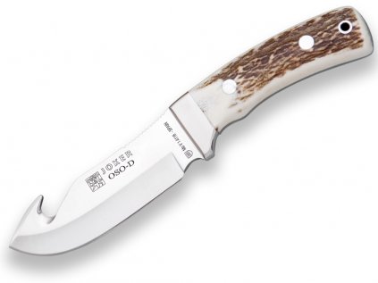 CC 55 stag horn handle gut hook 12 cm stainless steel full tang blade joker oso skinning knife leather sheath59
