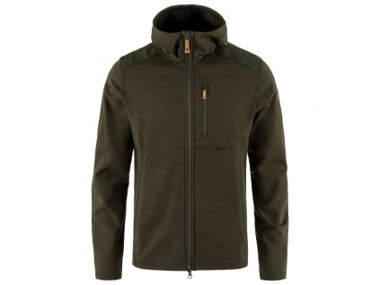 fjaellraeven keb fleece hoodie fleece jacket deep forest