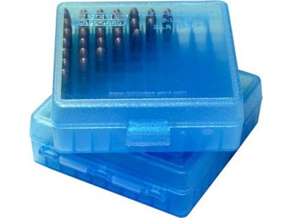 Krabička MTM Case Gard, pro 100ks nábojů .22LR, s odklápěcím víkem, modrá