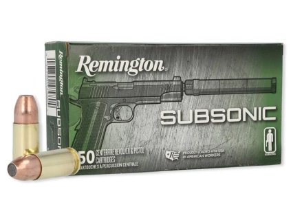 Náboj kulový Remington, Subsonic, 9mm Luger, 147GR (9,5g), FNEB