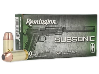 Náboj kulový Remington, Subsonic, .45 ACP, 230GR (14,9g), FNEB