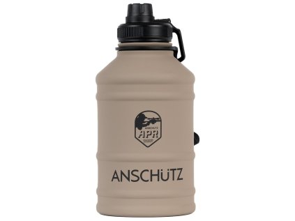 Láhev na pití Anschutz, objem 2,2l, z nerez oceli s logem APR, Flat Dark Earth