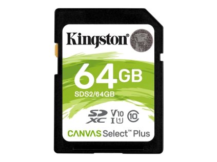 Paměťová karta KINGSTON, 64GB SDXC Canvas Plus Memory card 100MB