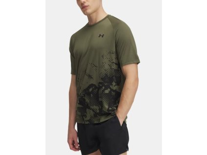 Tričko Under Armour UA M TECH FADE SS, barva: zelená, velikost: XL
