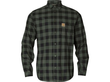 Košile Härkila Scandinavian L/S, barva: zelená kostka, velikost: XL