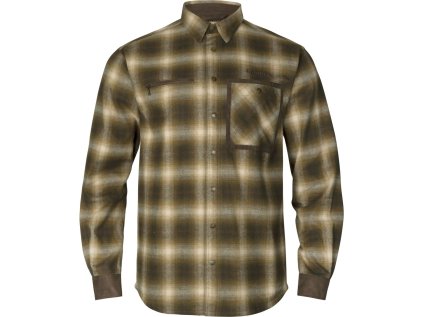 Košile Härkila Folke, barva: zelená kostka, velikost: XL