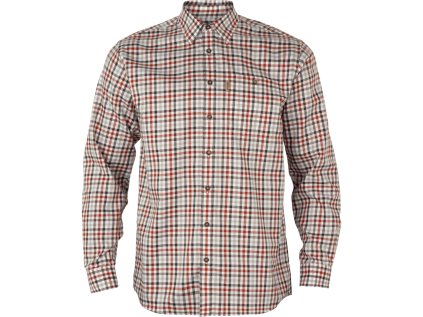 Košile Härkila Milford skjorte, barva: červená/bíla, velikost: 3XL