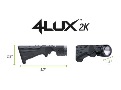 Svítilna se zeleným laserem Viridian Weapon Tech, 2K DUO, v úhleném gripu na MLOK, černý